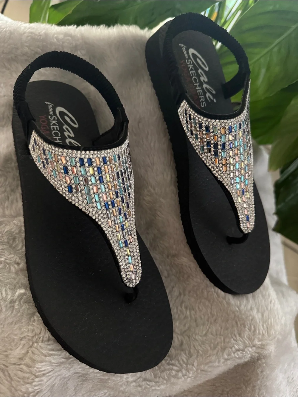 Skechers Cali® Meditation Rockstar Multi-Color Rhinestone Women's Sandals